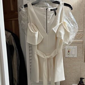 BCBGMaxAzria Cream Cold Shoulder Blouse